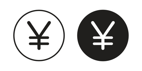 Yen icon Symbol for App and Web UI Design Vectors