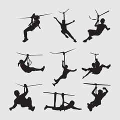 Zip Line Silhouettes Set © erick