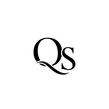 Elegant qs lettermark logo design on white background
