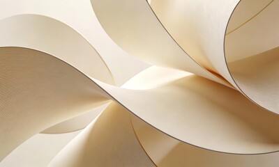 Abstract Curved Paper Artistic Composition