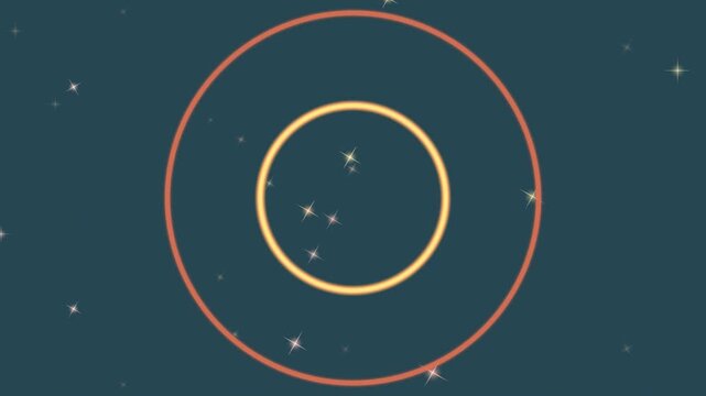 Concentric Circles Animation with Stars Background.