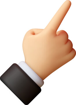 3D hand showing pointing gesture.