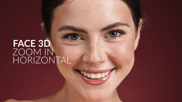 Face 3D Zoom In Horizontal &ndash; Dynamic Portrait Depth Animation, Smooth Camera Push Effect, Modern Photo Reveal for Social Media and Video Presentation