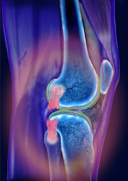 Au&szlig;enbandriss am Knie, Computergrafik