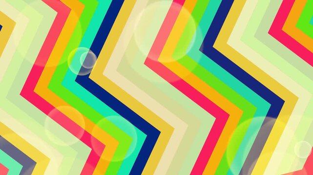 Colorful Chevron Pattern Background with Bokeh Effects