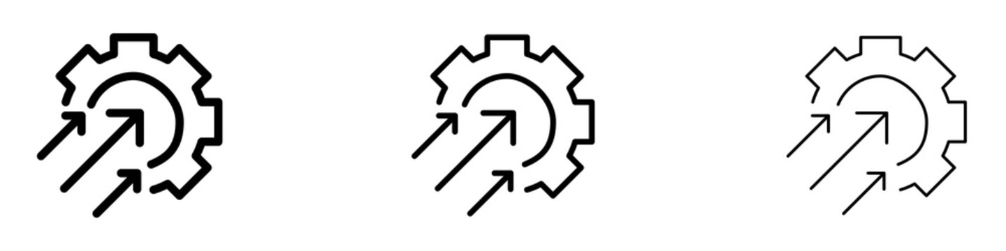 Efficiency icons collection in black and blue colors