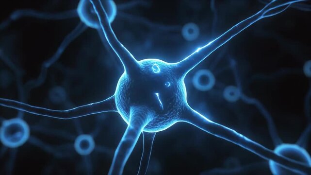 Active neural network transmitting impulses, illustrating complex brain communication and synaptic connections, vital for cognitive function.