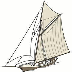 Traditional twin sail boat sailboat traditional sailboat © Mia1000