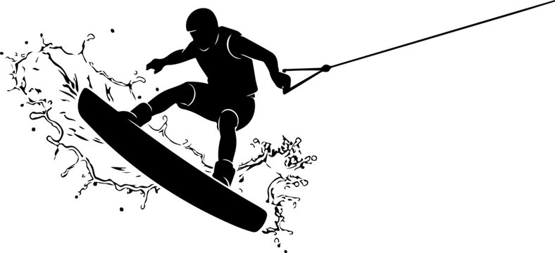 Vector wakeboarder silhouette icon