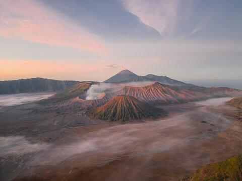 Bromo volcano Gunung Bromo during sunrise in Bromo Tengger Semeru National Park, East Java, Indonesia