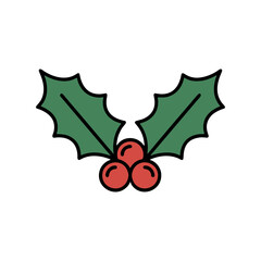 シンプルなヒイラギのカラーアイコン