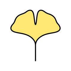 シンプルなイチョウのカラーアイコン