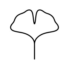 シンプルなイチョウの線画アイコン