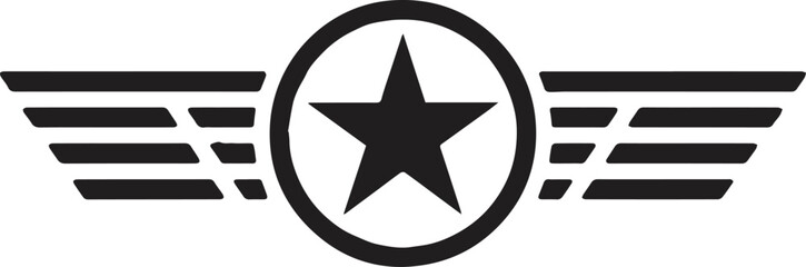 Obraz premium star winged badge illustration