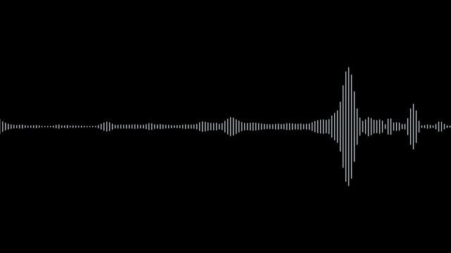 White Line Audio Wave Animation for Music and Sound Visuals
