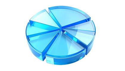 Obraz premium A transparent, segmented, blue pie chart on a black background, conveying data analysis