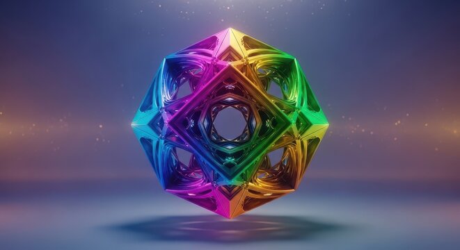 A perfect geometric structure floating in an infinite ethereal space, representing ultimate truth and conceptual brilliance, potential, purity, future