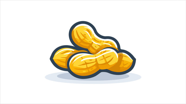 A cartoon depiction of a pile of golden yellow shelled nuts with dark blue outlines