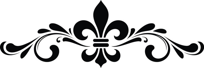 Elegant Fleur de Lis Floral Ornament Vector Divider ©  Vector art Design