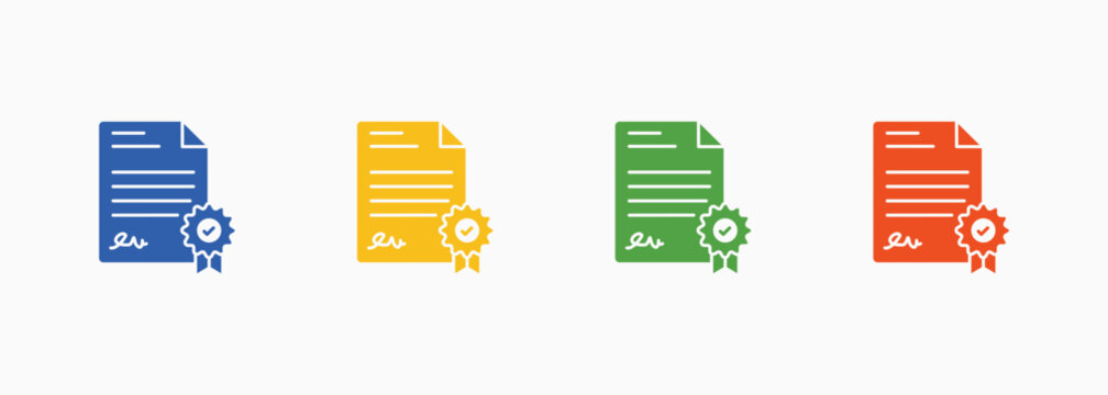 Certification Icon Set Color Multiple Style Collection Element For Design