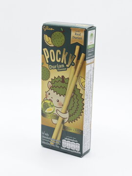 Glico pocky durian flavor biscuit sticks in Manila, Philippines