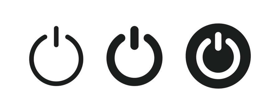 Power button icon with on off switch symbol. On-off icon set. Power star and shut down icon