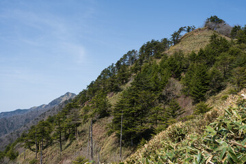 Obraz premium Climbing Mt. Ishizuchi, Ehime, Japan