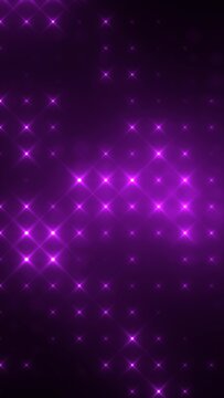 Abstract loop glowing purple bright disco wall with light bulbs