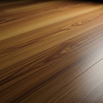 A detailed close-up view showcasing the realistic wood grain texture and pattern of modern laminated flooring material, decor, protective, finishing
