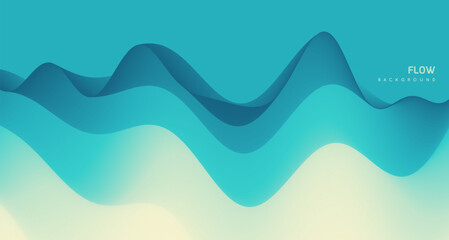 Fototapeta premium Blue abstract ocean seascape. Sea surface. Realistic landscape with waves. Nature background. Cover design template. 3d vector illustration for banner, flyer, poster or brochure.