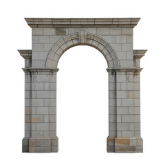 Obraz premium Gray stone archway with columns and cornice