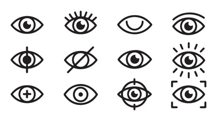 Set of eye icons, creative eyes collection, line art style. perfect for web and mobile app designs