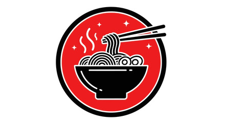 Noodle bowl with chopsticks vector illustration