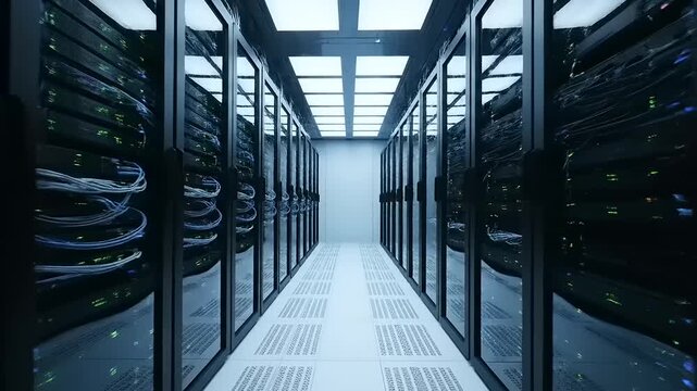 Data Center Server Room Corridor Interior 1.