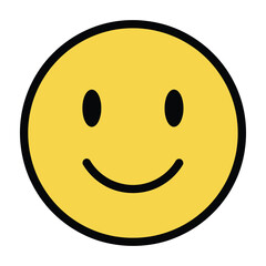Fototapeta premium Yellow smiley face expressing happiness on a white background