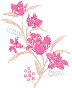 Elegant Stylized Botanical Flower Illustration