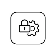 Obraz premium Lock System Security Icon – Digital Protection Lock Line Icon