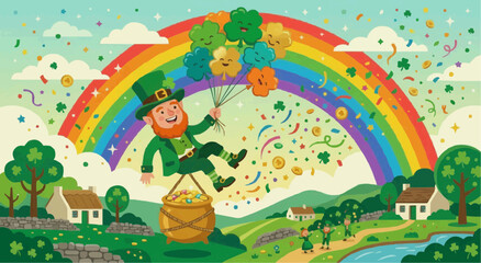 Obraz premium St Patrick’s Day Flat Vector Illustration