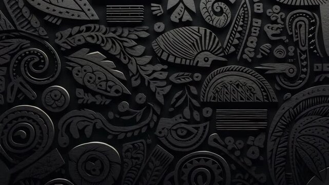 Dark Decorative Tribal Pattern Abstract Background