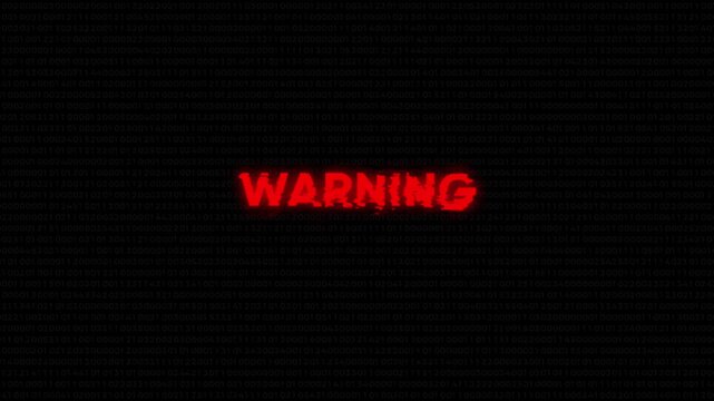 Warning Sign Red Alert Binary Code Background Error Message Notification red sign