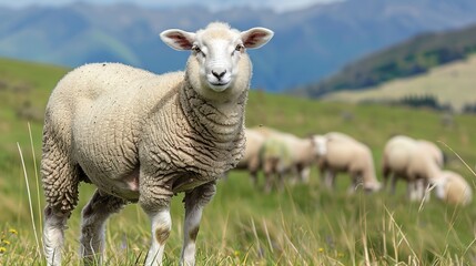 Fototapeta premium Discover the Premium Taste of New Zealand Lamb – High‑Quality Pasture‑Raised Lamb with Tender Texture and Mild Flavor