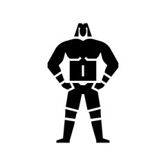 professional wrestling character glyph icon. professional wrestling character illustration.
