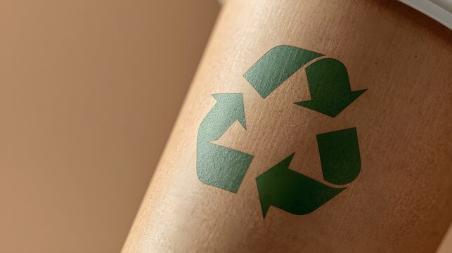 A close-up of a recycling symbol tattooed on a person's arm