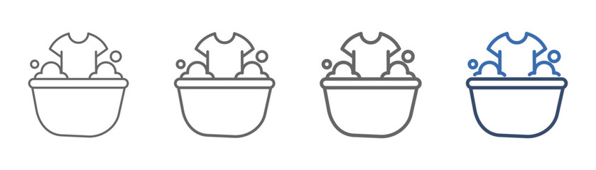  outline icon set washing clothes with bucket and clothes design © ernas icon