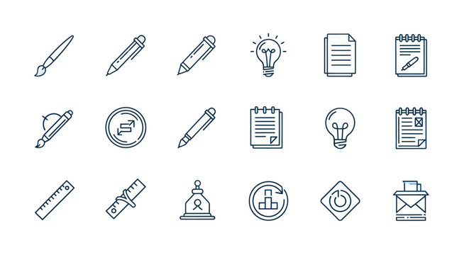 Set of outline icons for business and ideas
