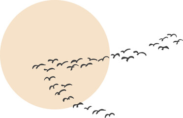 하늘을 날아가는 새 무리