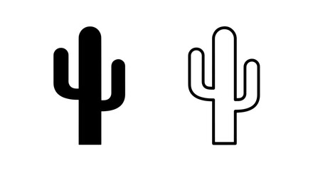 Obraz premium Saguaro cactus icon, desert plant vector graphic, simple outline