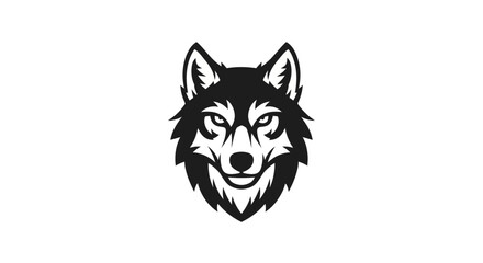 Obraz premium Black and white wolf head icon