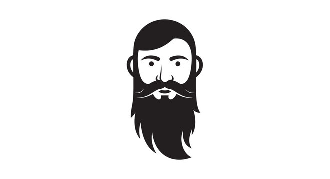 A minimalist illustration of a man with a beard and mustache.