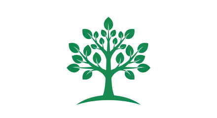 Obraz premium Green tree illustration on white background